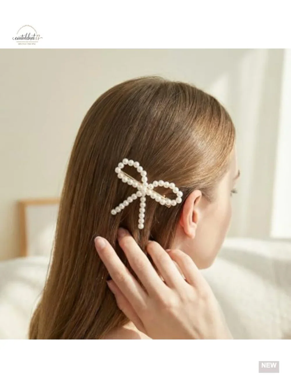 Elegant Pearl Hair Clips Set - 4pc Wedding Party Hair Bows